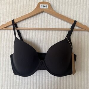 Skims Fits Everybody T-Shirt Demi Bra Size 32D ONYX Black NWT